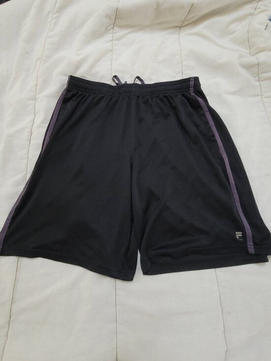 Fila Other - Fila Gym Shorts, Black with Grey Accent Stripes, Size XL